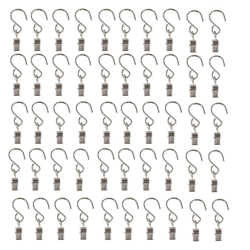 Mydio 50 Pack Stainless Steel Curtain Clip String Party Light and Outdoor Activities Wire-Party Supplies (2.4in Long) - Image 1