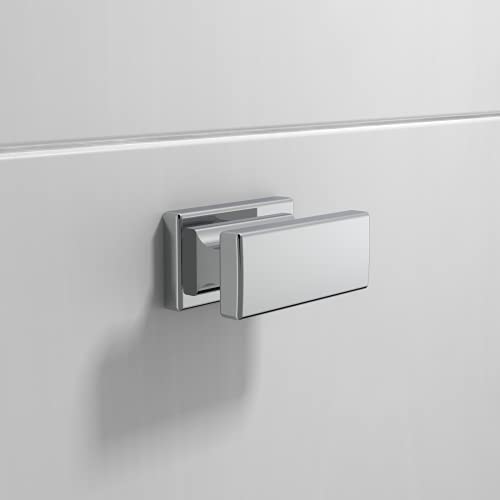 Amerdeco 10 Pack Polished Chrome Cabinet Knobs 1.46 Inch(37mm) Single Hole Cabinet Handles Rectangle Dresser Knobs Drawer Knobs and Pulls for Bathroom Cabinets - Image 2