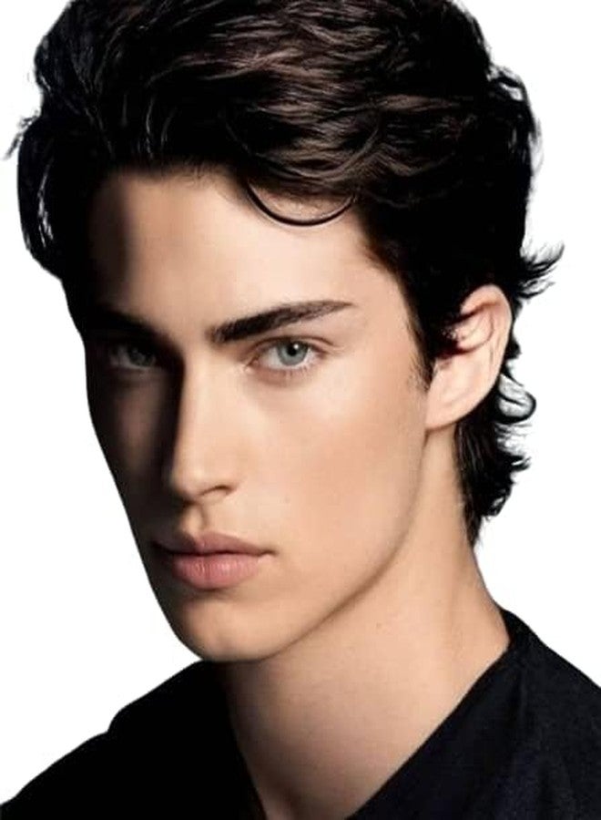 ASSU Men’s Brown Layered Straight Wig | Natural-Looking Synthetic Hair | Stylish Short Capless Full Head Wig for Boys & Gents - Image 1