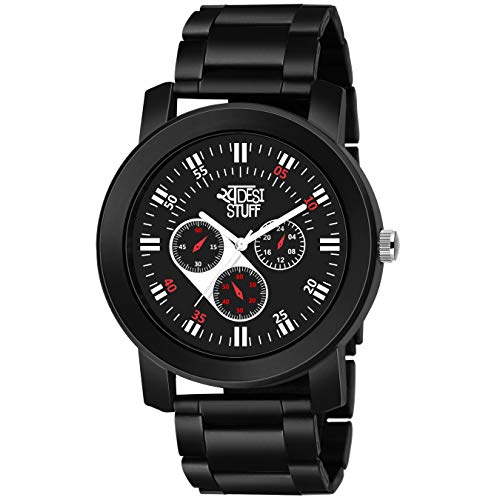SWADESI STUFF Analogue Black Dial Metal Strap Watch for Men and Boy - Image 1