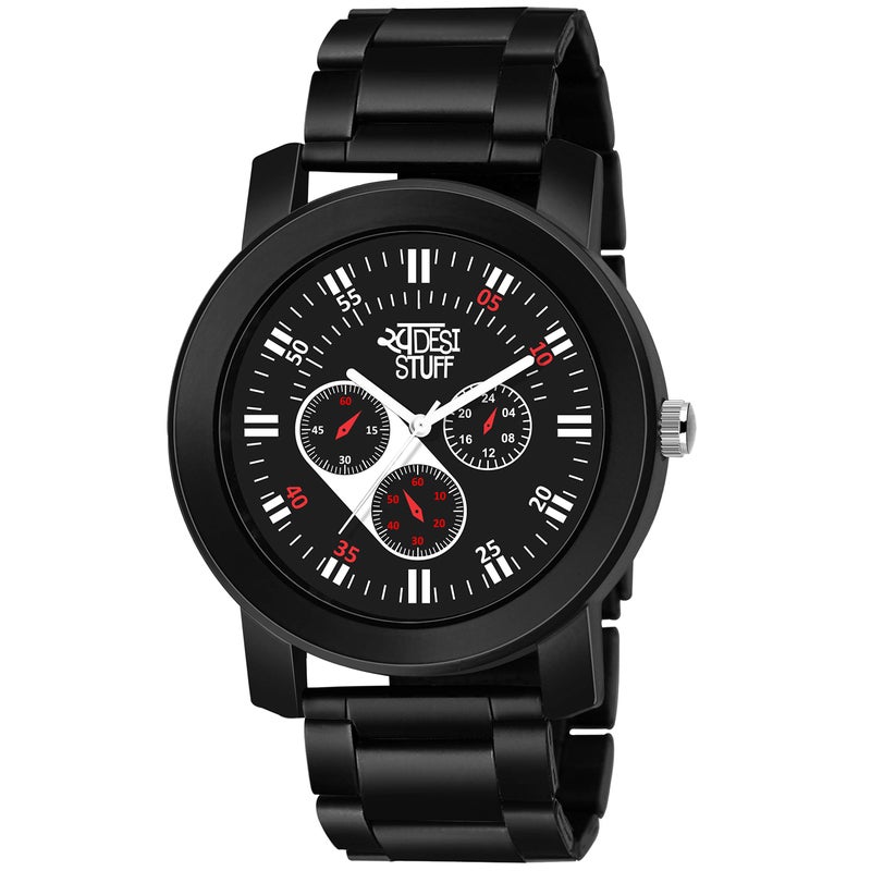 SWADESI STUFF Analogue Black Dial Metal Strap Watch for Men and Boy - Image 5