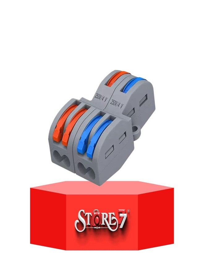 STORE77 5Pcs Compact Lever Wire Nut Connector (2 in 4 Out), Splicing Wire Connector Push-in Conductor Terminal Block, Electrical Connector for Multiple Types 28-12 AWG - Image 1