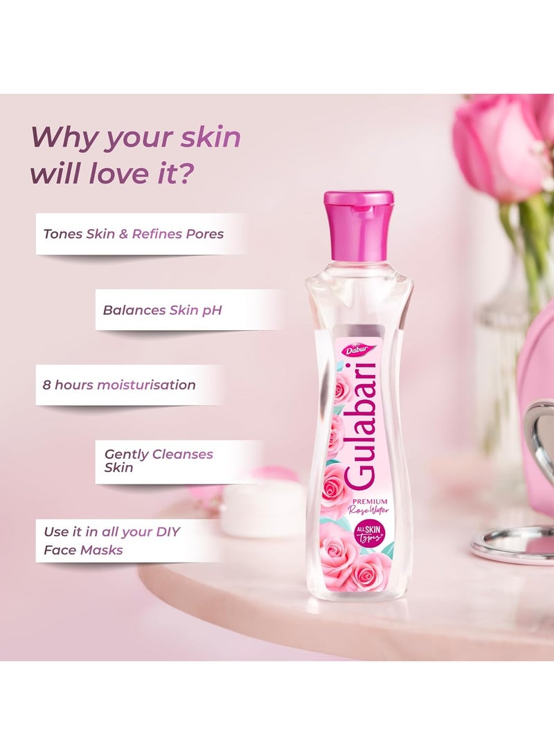 Dabur Gulabari Premium Rose Water Facial Cleansing Toner 3 X 120ml - Image 3
