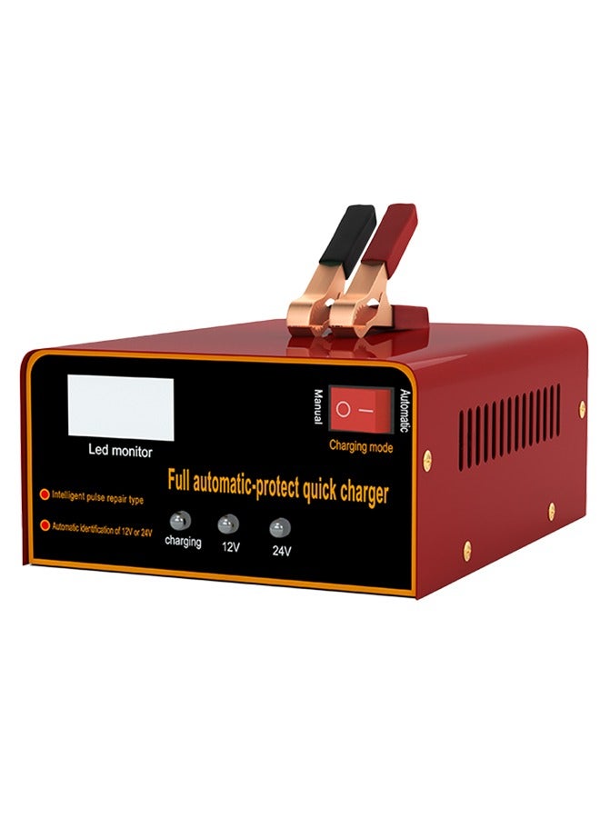 Intelligent Pulse Battery Charger - Digital Display for Car/Motorcycle Batteries - Auto Repair  Maintenance - Image 1
