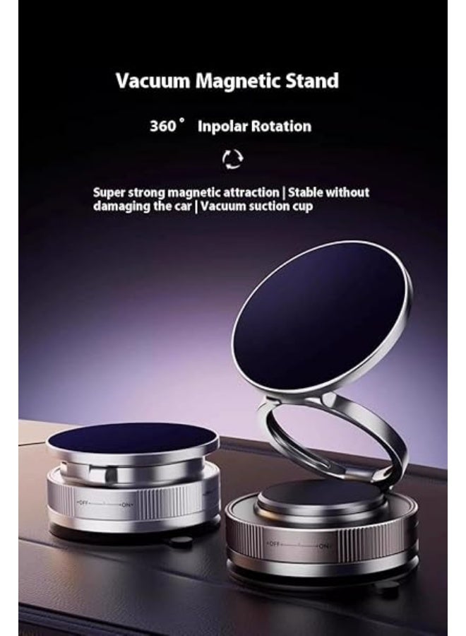 Magnetic Car Phone Holder Foldable 360 Degree Rotating Mobile Mount with Strong Adhesive Base, Compact Stable Smartphone Holder for Android and iPhone Safe Driving Use - Image 5