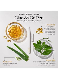 فيلور لاشز قلم لاصق شفاف للرموش من Velour Glue & Go Pen - قلم تحديد الرموش بطرف دقيق - قلم لاصق للرموش مناسب للمبتدئين للرموش الصناعية - لطيف ومختبر من قبل أطباء الجلدية - قلم غراء الرموش يجف شفافًا  - Image 4