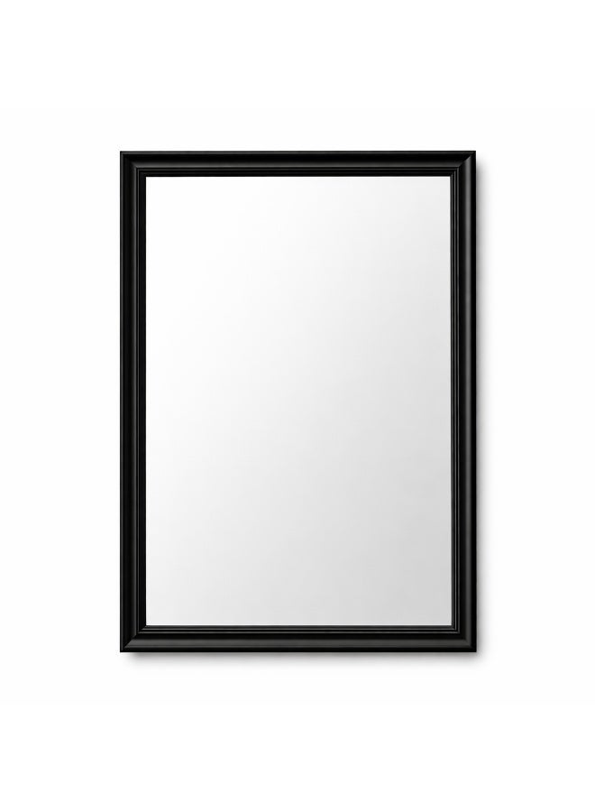مرآة حائط مستطيلة بإطار PVC أسود مقاس 68 × 98 سم، مع أدوات تعليق على الحائط، مناسبة للمدخل، غرفة النوم، غرفة المعيشة وطاولة الزينة - Image 2