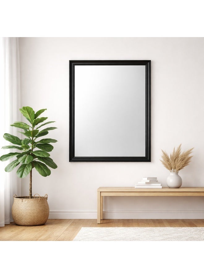 مرآة حائط مستطيلة بإطار PVC أسود مقاس 68 × 98 سم، مع أدوات تعليق على الحائط، مناسبة للمدخل، غرفة النوم، غرفة المعيشة وطاولة الزينة - Image 5