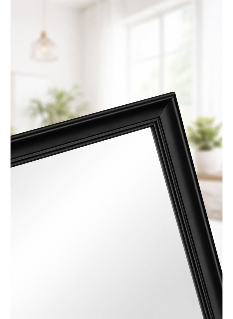 مرآة حائط مستطيلة بإطار PVC أسود مقاس 68 × 98 سم، مع أدوات تعليق على الحائط، مناسبة للمدخل، غرفة النوم، غرفة المعيشة وطاولة الزينة - Image 4