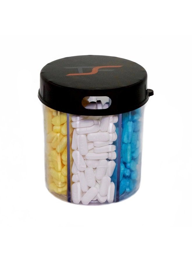 TS FIT TSF Travel Pill Vitamin Medication Holder Dispenser Organizer Storage - Image 1