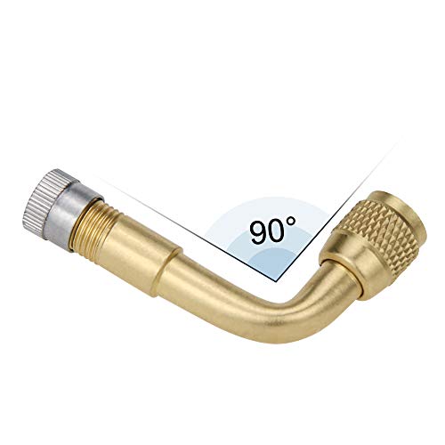 Mellbree 2-Pack Tire Valve Extension, 90 Degree Schrader Tire Valve Stem Extension Brass Adaptor Compatible for Passenger Cars, Stroller, Bicycles, Motorcycles, Trailers, RV and Recreational Vehicles - Image 4