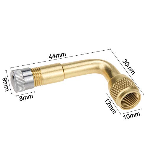 Mellbree 2-Pack Tire Valve Extension, 90 Degree Schrader Tire Valve Stem Extension Brass Adaptor Compatible for Passenger Cars, Stroller, Bicycles, Motorcycles, Trailers, RV and Recreational Vehicles - Image 3