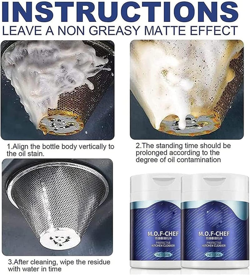 klarako m.o.f chef kitchen cleaner powder，mof chef cleaner powder，m.o.f-chef protective kitchen cleaner，Heavy Oil Stain Powder Cleaner, Mof cleaning Powder Kitchen (1PCS) - Image 5