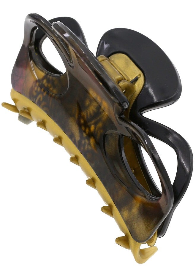 كاميلا مشبك شعر فرنسي من كاميلا باريس CP3238 للنساء، أسود وذهبي، مشبك شعر أنيق ومتين، إكسسوارات شعر أنيقة للنساء، تثبيت قوي مانع للانزلاق، صنع في فرنسا - Image 1