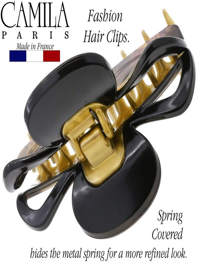 كاميلا مشبك شعر فرنسي من كاميلا باريس CP3238 للنساء، أسود وذهبي، مشبك شعر أنيق ومتين، إكسسوارات شعر أنيقة للنساء، تثبيت قوي مانع للانزلاق، صنع في فرنسا - Image 5