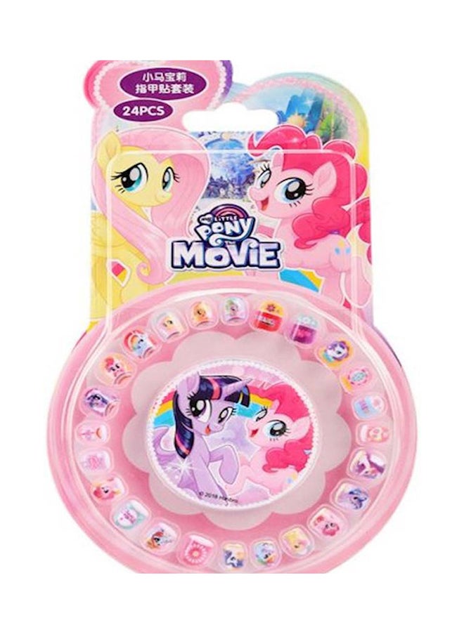 24-Piece Waterproof Nail Stickers Multicolor