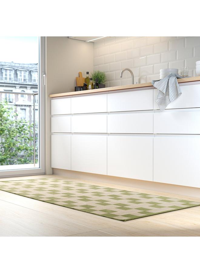 erorex Kitchen mat, flatwoven green/off-white, 80x200 cm - Image 4