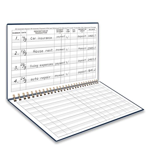 Dayvorax Print Checkbook Register - Check Registers Book, 5-7/8" x 8-1/2", Large Print, Easy-to-Read, Spiral Bound, 60 Pages for Personal Checkbook, Easy Transaction Reference - Image 5
