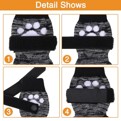 KOOLTAIL Dog Socks Anti Slip with Straps Traction Control Waterproof Paw Protector, L by KOOLTAIL - Image 5