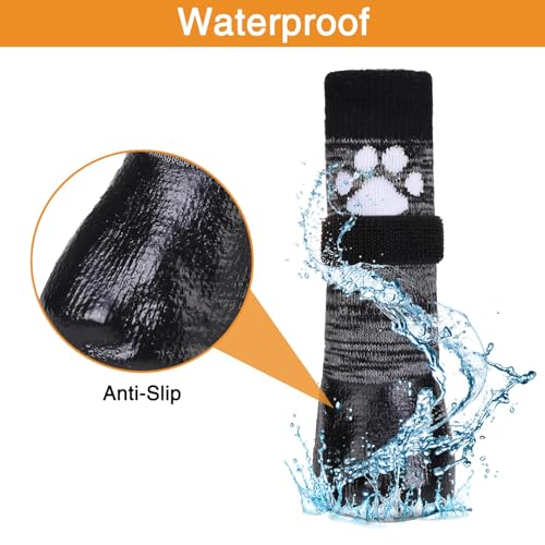 KOOLTAIL Dog Socks Anti Slip with Straps Traction Control Waterproof Paw Protector, L by KOOLTAIL - Image 3