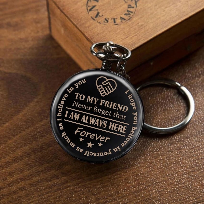 exciting Lives ساعة جيب الأصدقاء – هدية أنيقة للأصدقاء، هدية ليوم الصداقة، هدية عيد ميلاد للأولاد والبنات، ساعة ليوم الصداقة، للرجال والنساء - Image 5