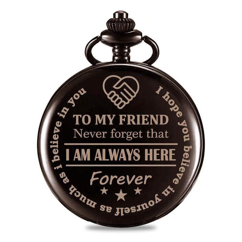 exciting Lives ساعة جيب الأصدقاء – هدية أنيقة للأصدقاء، هدية ليوم الصداقة، هدية عيد ميلاد للأولاد والبنات، ساعة ليوم الصداقة، للرجال والنساء - Image 1