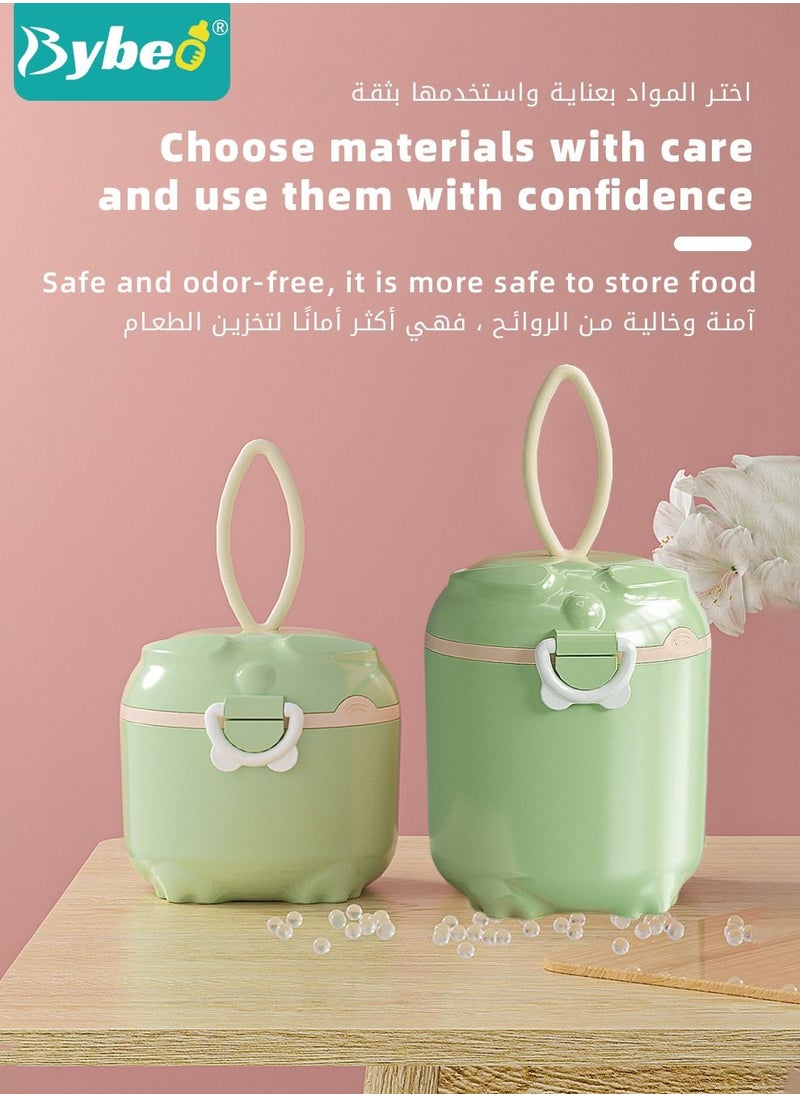 Bybeo Baby 2PCS Small & Large Portable Travel Milk Formula Dispenser Containers Candy Fruit Snack Storage Container with Scoop and Visual scale, BPA Free  - Image 2