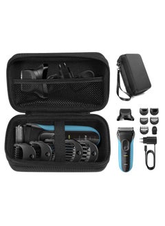 CaseSack CaseSack Case for Braun Electric Razor for Men, Series 3 3010Bt, 3 310s, Series5 5190cc, Series 7 7865cc, organizer for razor, heads and combs, brush, oil and cord, mesh accessories pocket  - Image 1