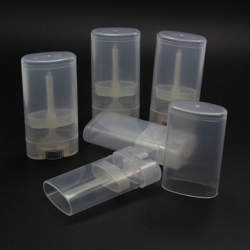 Hustar Hustar 15ml Empty Refillable Deodorant Container Plastic Lip Balm Tubes Containers Lip Gloss Containers Holders 5 Pcs Clear