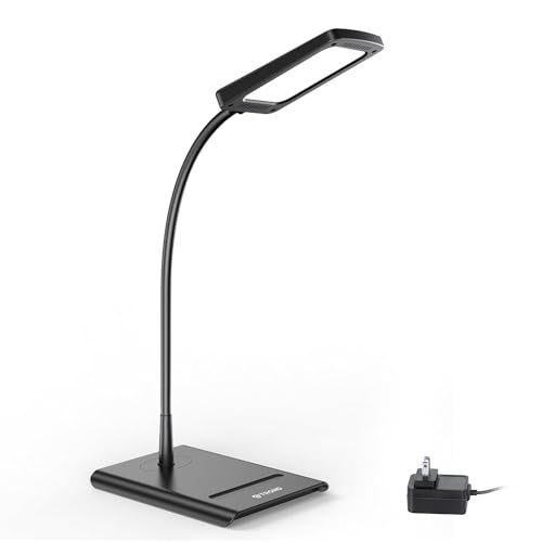 TROND Desk Lamp, Bright Dimmable Eye-Caring Table Lamp, 3 Color Modes 7 Brightness Levels, Flexible Gooseneck, Touch Control, Memory Function, Desk Light for Home Office Dorm Room Essentials - Image 1