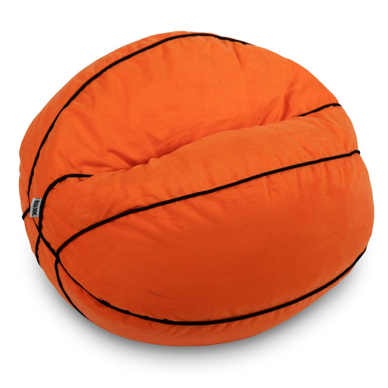 Big Joe Sports Ball Child-Sized Bean Bag Chair for Kids, Basketball Plush, Ultra-Soft Lightweight Polyester Blend, 2.5 Foot Refillable - Image 1