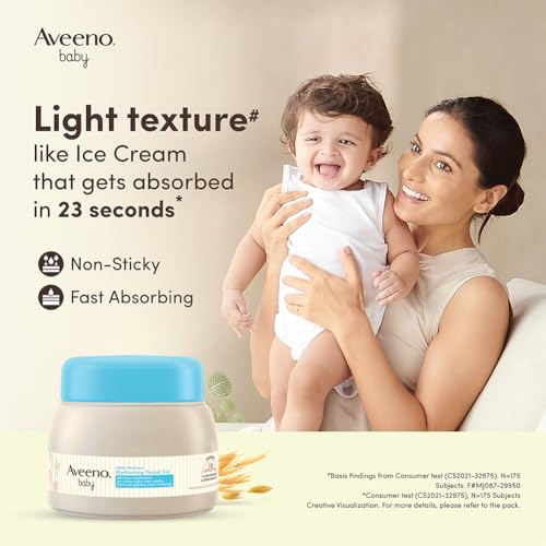 Aveeno Baby Daily Moisture Hydrating Facial Gel (Cream) 60g I Ultra-light | 24 hours moisturisation Face cream | Triple oat extract & avocado oil I Paediatrician recommended - Image 3