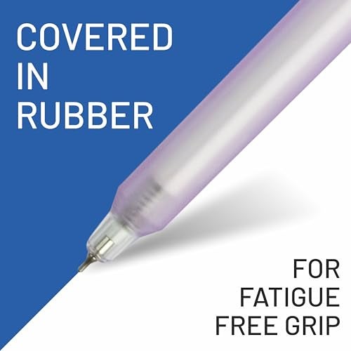 Anupam Sylent Roller Gel Pen 0.5 mm, Waterproof Smooth Quick-Dry Dark Ink, Comfortable Grip Exam & Office Pen, Refillable (Multicolour Body BlueInk, Pack of 4) - Image 4