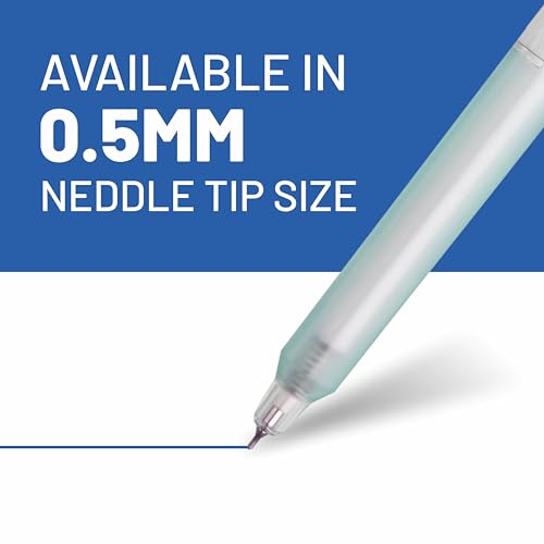 Anupam Sylent Roller Gel Pen 0.5 mm, Waterproof Smooth Quick-Dry Dark Ink, Comfortable Grip Exam & Office Pen, Refillable (Multicolour Body BlueInk, Pack of 4) - Image 5