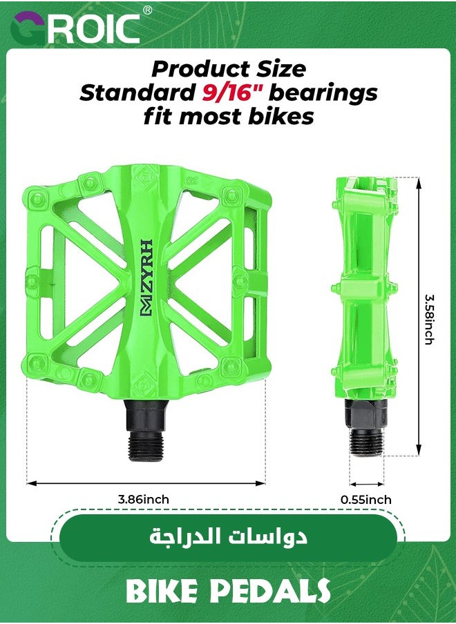GROIC 1 Pair Mountain Bike Pedals MTB Bicycle Flat Pedals, 9/16'' CNC Aluminum Durable Sealed Bearing for Most Bikes BMX MTB Enduro Downhill Trail  - Image 4