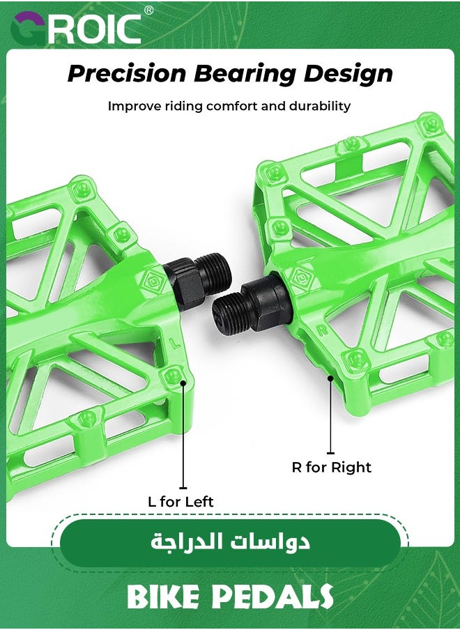 GROIC 1 Pair Mountain Bike Pedals MTB Bicycle Flat Pedals, 9/16'' CNC Aluminum Durable Sealed Bearing for Most Bikes BMX MTB Enduro Downhill Trail  - Image 5