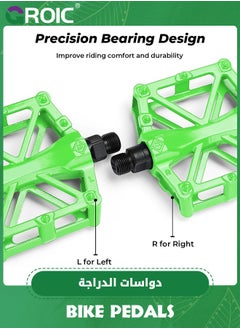 GROIC 1 Pair Mountain Bike Pedals MTB Bicycle Flat Pedals, 9/16'' CNC Aluminum Durable Sealed Bearing for Most Bikes BMX MTB Enduro Downhill Trail  - Image 5