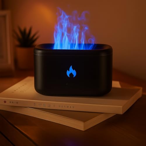 AURA DECOR AuraDecor Flame Humidifier, Portable Aromatherapy Diffuser Auto Shut-Off, Multifunctional for Home & Office (Jet Black) - Image 2