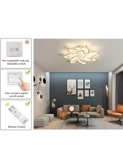 رات سو ضوء سقف LED قابل للتعتيم بتصميم عصري على شكل بتلات أكريليك، ثريا سقف بإضاءة مع جهاز تحكم عن بعد لغرفة المعيشة أو غرفة النوم أو غرفة الطعام  - Image 3