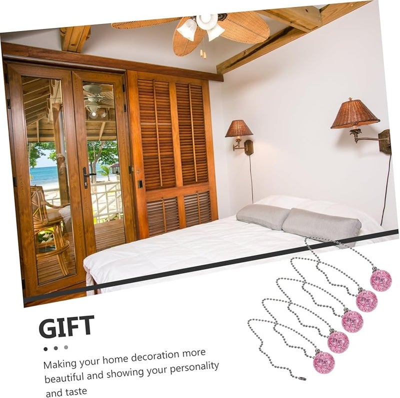 Artibetter 5Pcs Ceiling Fan Pull Chain Extension Elegant Crack Design Decorative Light Fixture Chain Easy to Install - Image 5