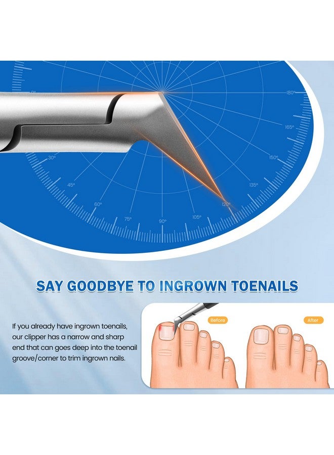 BEZOX Toenail Clippers For Ingrown Toenail Prevention, Straight Blade Podiatrist Nail Clippers For Thick Nails, Ergonomic Finger Nail Clippers For Adults, Seniors, Men And Women - Black - Image 3