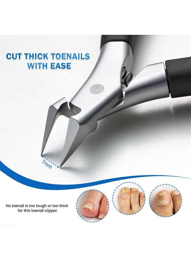 BEZOX Toenail Clippers For Ingrown Toenail Prevention, Straight Blade Podiatrist Nail Clippers For Thick Nails, Ergonomic Finger Nail Clippers For Adults, Seniors, Men And Women - Black - Image 4