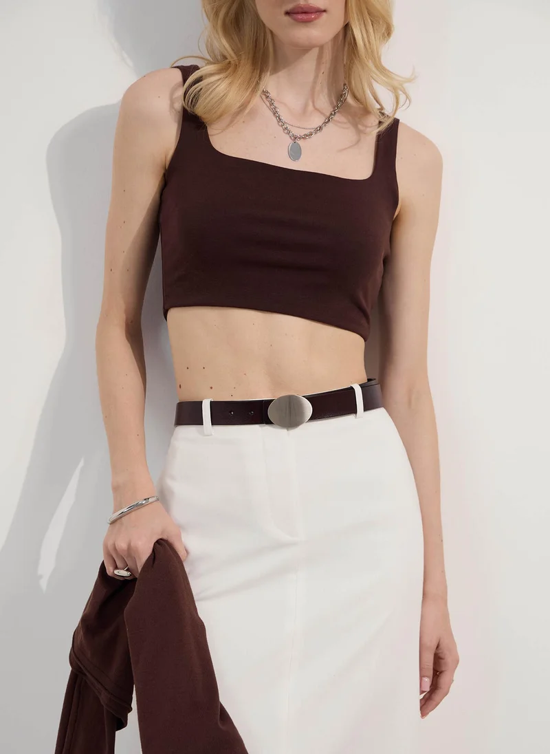 Lichi  Wide belt with oval buckle for Women | Best Price UAE