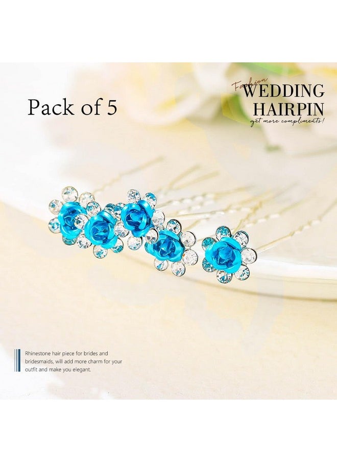 Flower Hair Clips Blue Flower Hair Pins Bridal Hair Pieces Hair Accessories For Women (Pack Of 5) - pzsku/Z17C7703FD0FD3F88F4A7Z/45/_/1733729841/a5f1cef8-d936-443b-acd5-67930c4f24d6