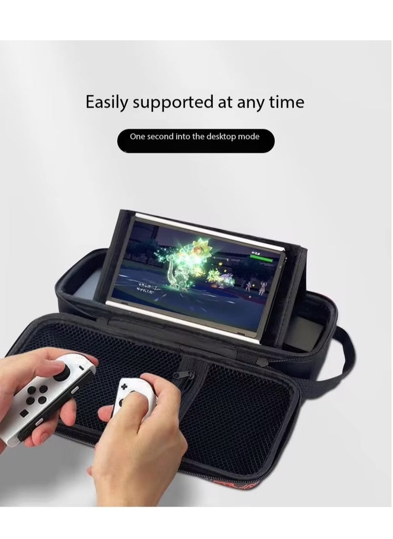 Switch 2 Carrying Case for Console & OLED | Large-Capacity Portable Hard Shell Travel Bag with Built-in Stand Nintendo 2