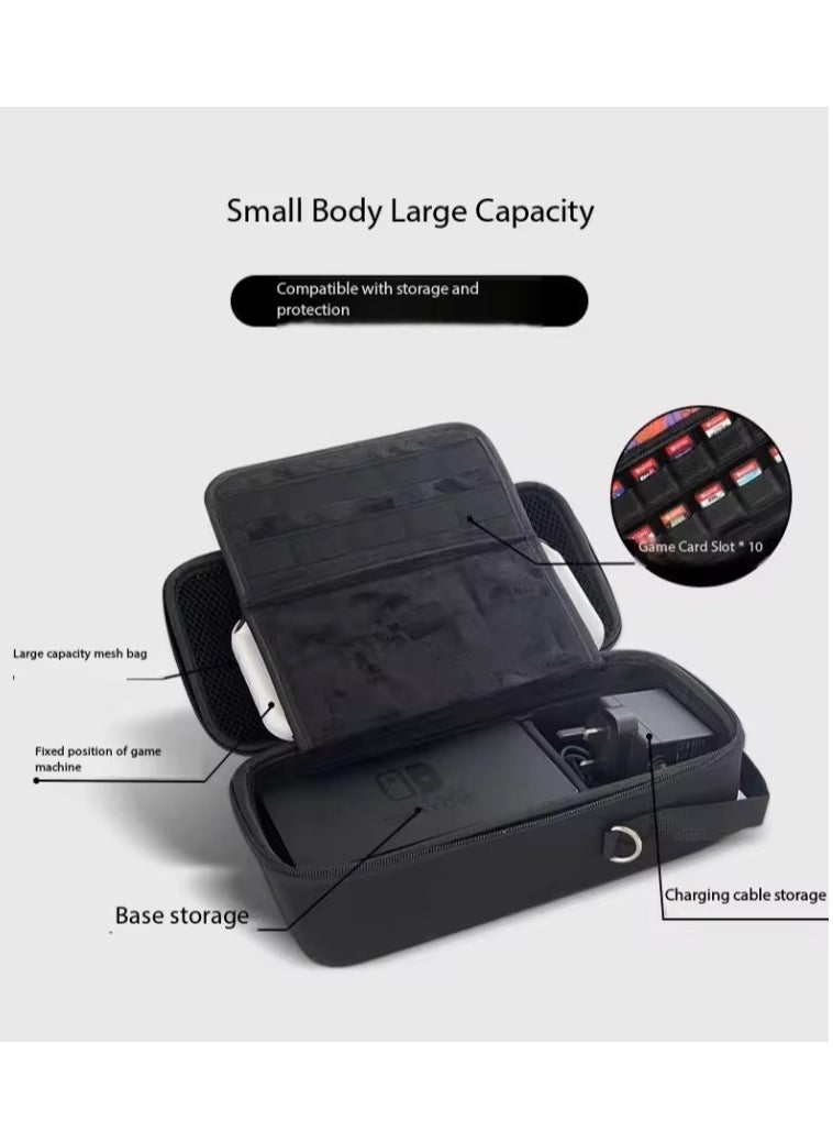 Switch 2 Carrying Case for Console & OLED | Large-Capacity Portable Hard Shell Travel Bag with Built-in Stand Nintendo 2