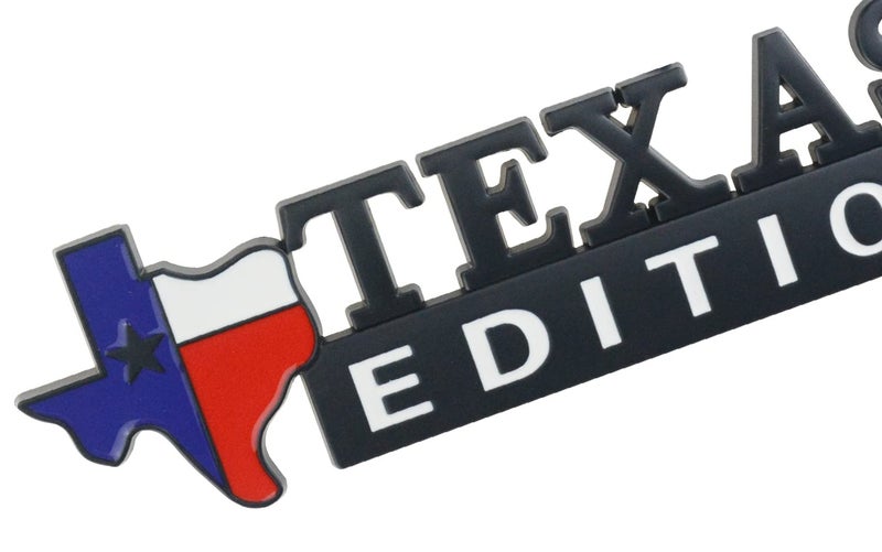 EmbRoom 1x Metal Chrome Texas Edition Star Sate Flag Emblem Fender Side Door Sticker (Black White) - Image 4