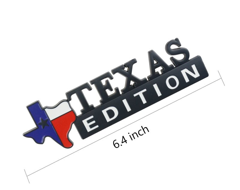 EmbRoom 1x Metal Chrome Texas Edition Star Sate Flag Emblem Fender Side Door Sticker (Black White) - Image 5