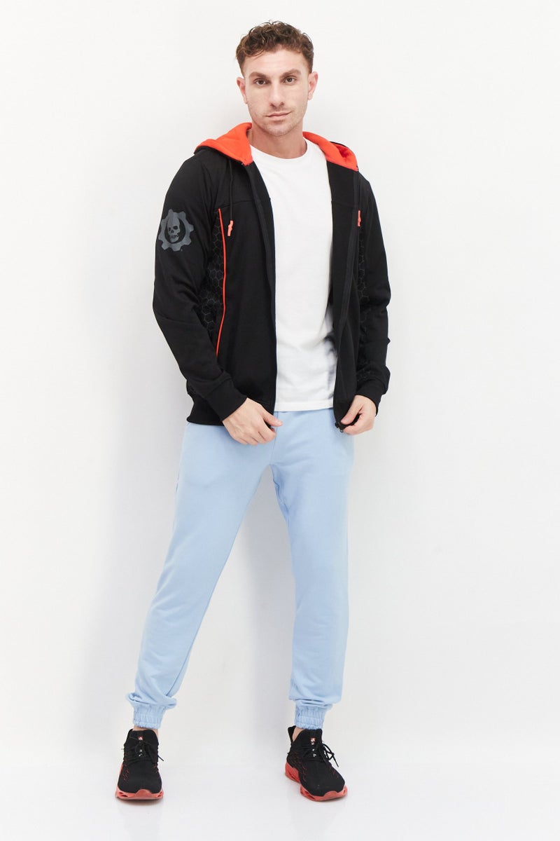 Gears of War Men Hooded Graphic Print Long Sleeves Sweatshirts, Black  - Image 3