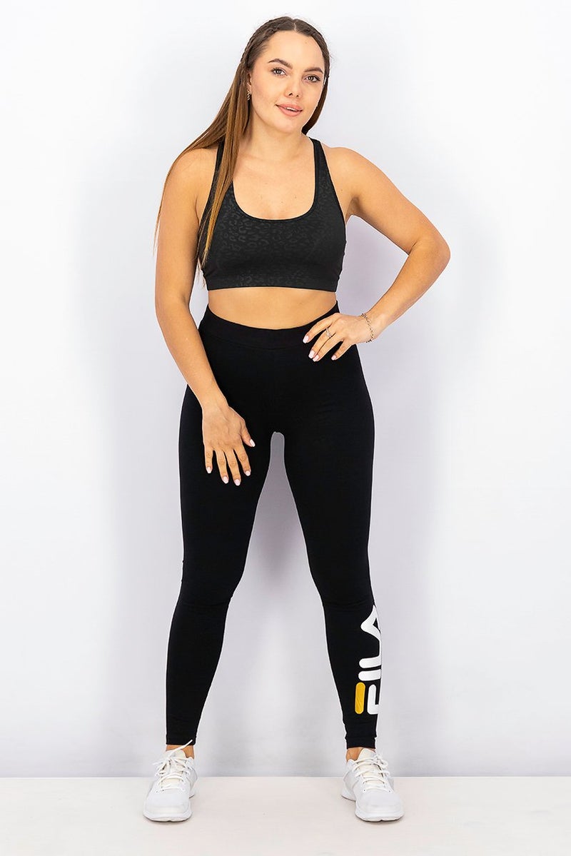 FILA Women Regular Fit Training Leggings, Black - Image 4